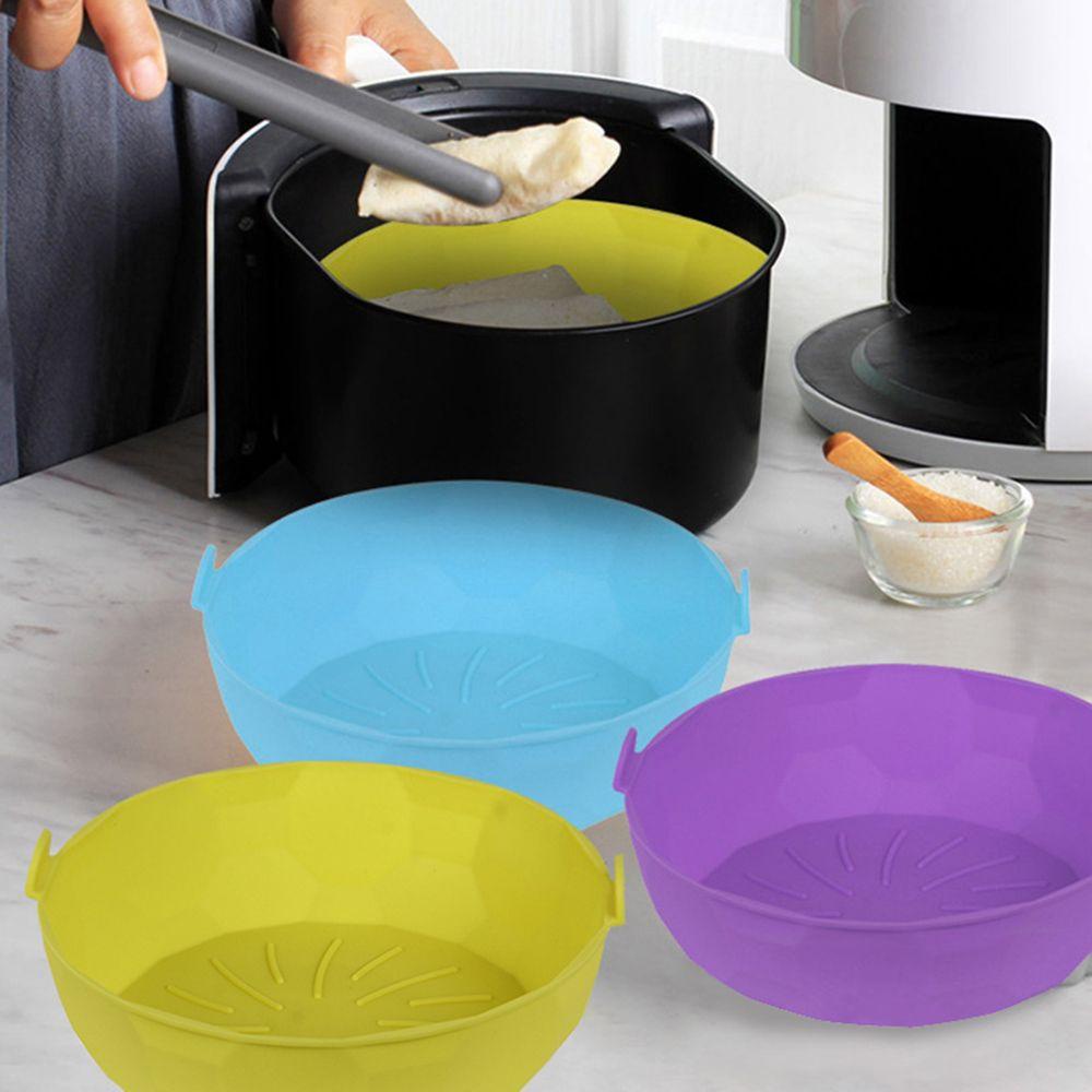 R-FLOWER Panci Silikon Lembut Reusable Pizza Plate AirFryer Aksesoris Baking Basket