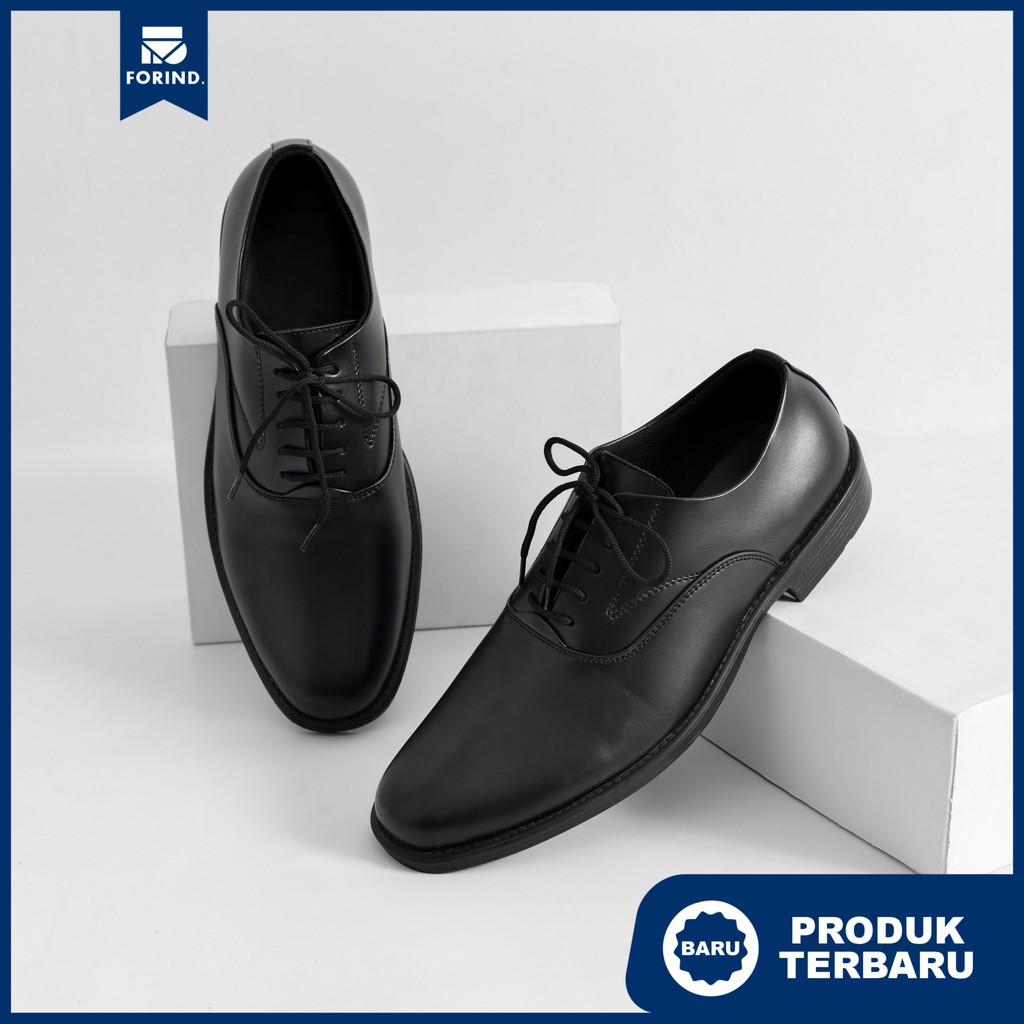 Oxford Formal Full Black | Sepatu Pantofel Pria Cowok Kerja Kantor Original Footwear | ARF FORIND