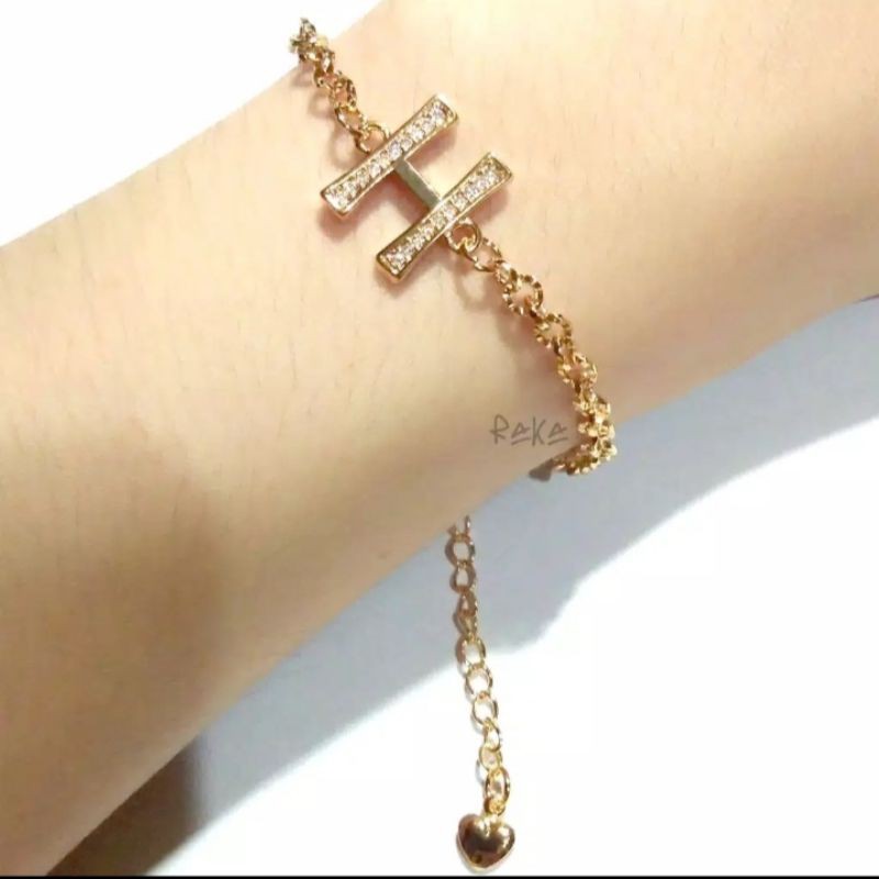 Xuping Gelang Tangan HURUF wanita terbaru mewah elegan