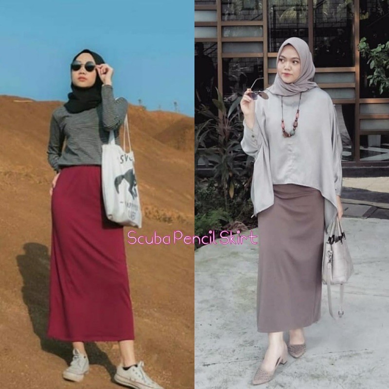 GS-Rok Kerja Casual Span Scuba / Maxi Skirt