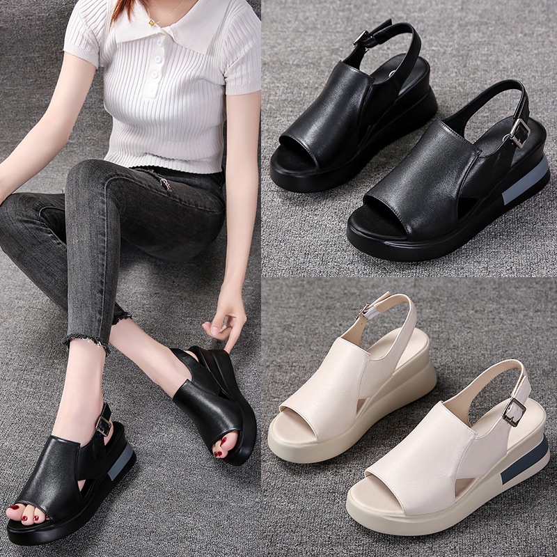 Sendal Wedges Tinggi GO12 Sendal Wanita Import