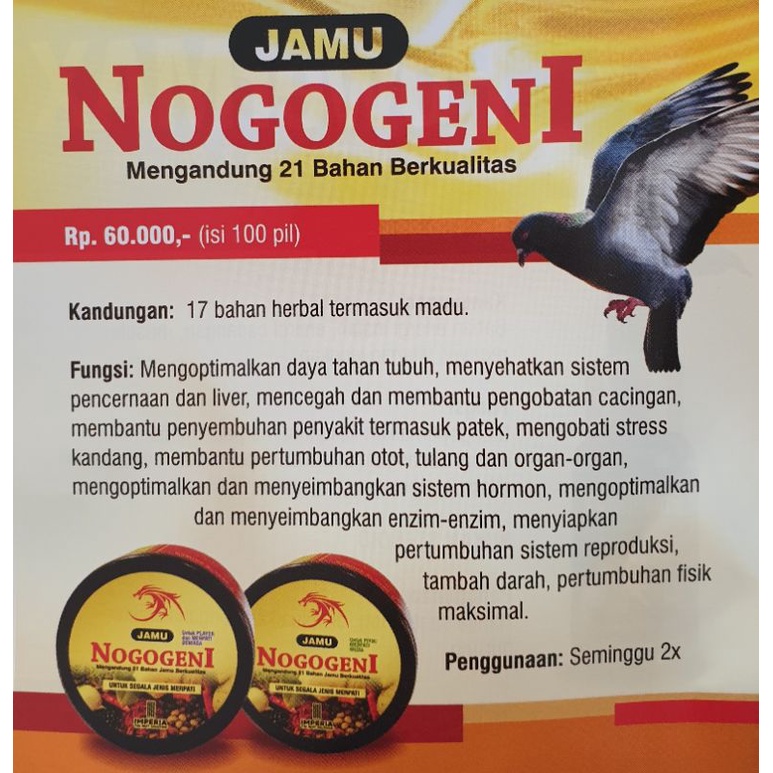 Nogogeni suplemen merpati