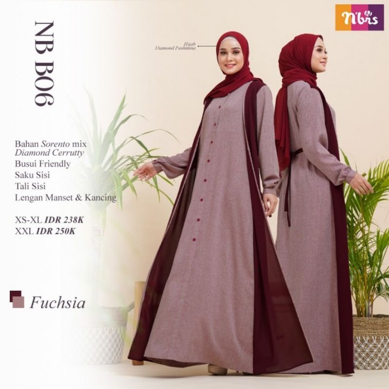 Gamis Nibras Nb b06/ Gamis Syari / Nibras Terbaru / Gamis Pesta / Gamis Polos / Gamis Jumbo