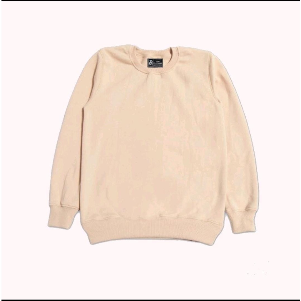 Crewneck Sweater Sweatshirt / Youth / Bordir / Creamy Beige Pria Wanita