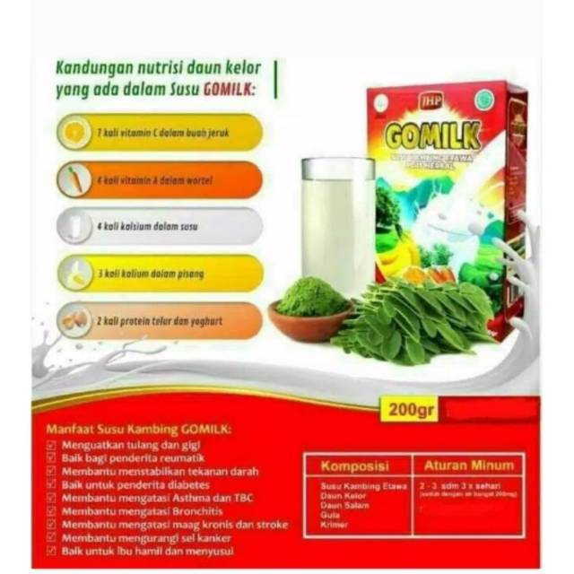 SUSU ETAWA Gomilk Kambing Go Milk Go Mars Susu Kambing Etawa plus Daun Kelor + Daun Salam Makassar gomil gomillk