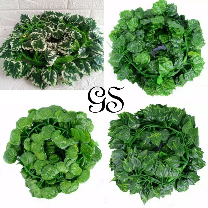 1 lusin / 12 pcs daun rambat daun anggur daun semangka daun bulat artificial