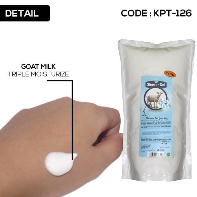 Refill Sabun Cair Shower Gel Goat Milk 1Liter