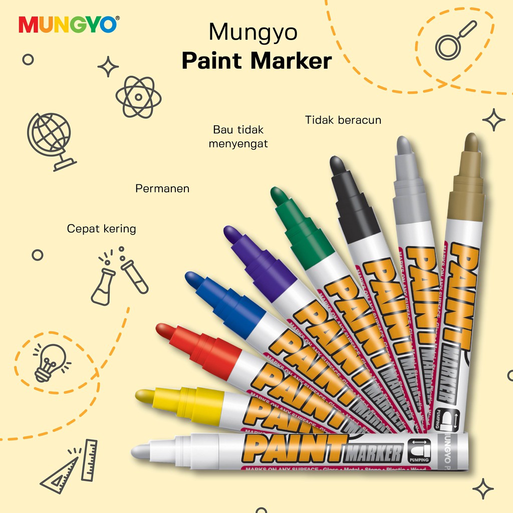 Mungyo Official - Paint Marker Silver / Spidol Gambar Permanen Anti Air