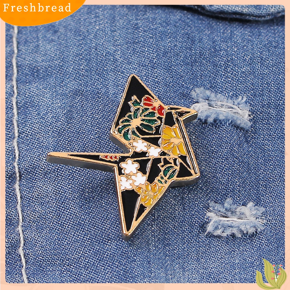 [Fresh] Bros Pin Motif Burung Bangau Bahan Kain untuk Pria / Wanita