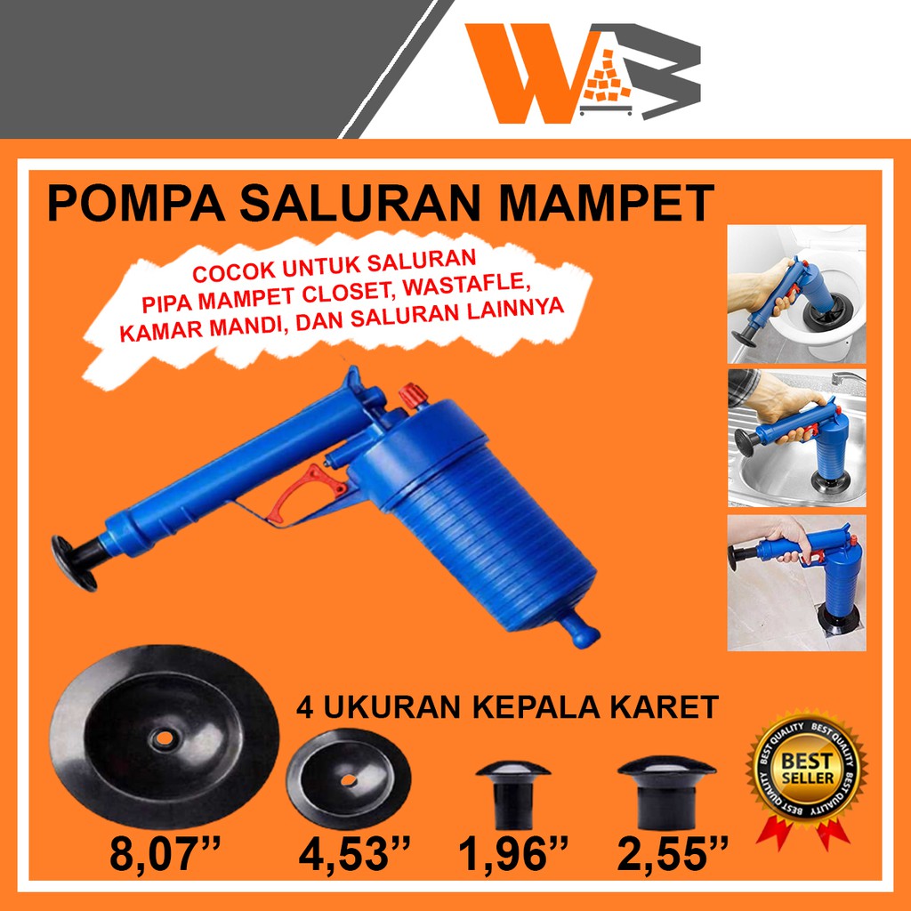 COD Pompa Sedot Wc Mampet Pembersih Saluran Air Wc Toilet Wastafel Lubang Cuci Piring Closet Mampet B94