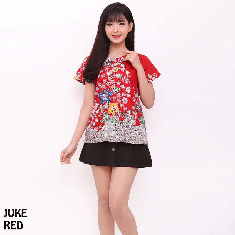 JUKE TOP Atasan  Batik  Wanita  Blouse Wanita  Shopee  