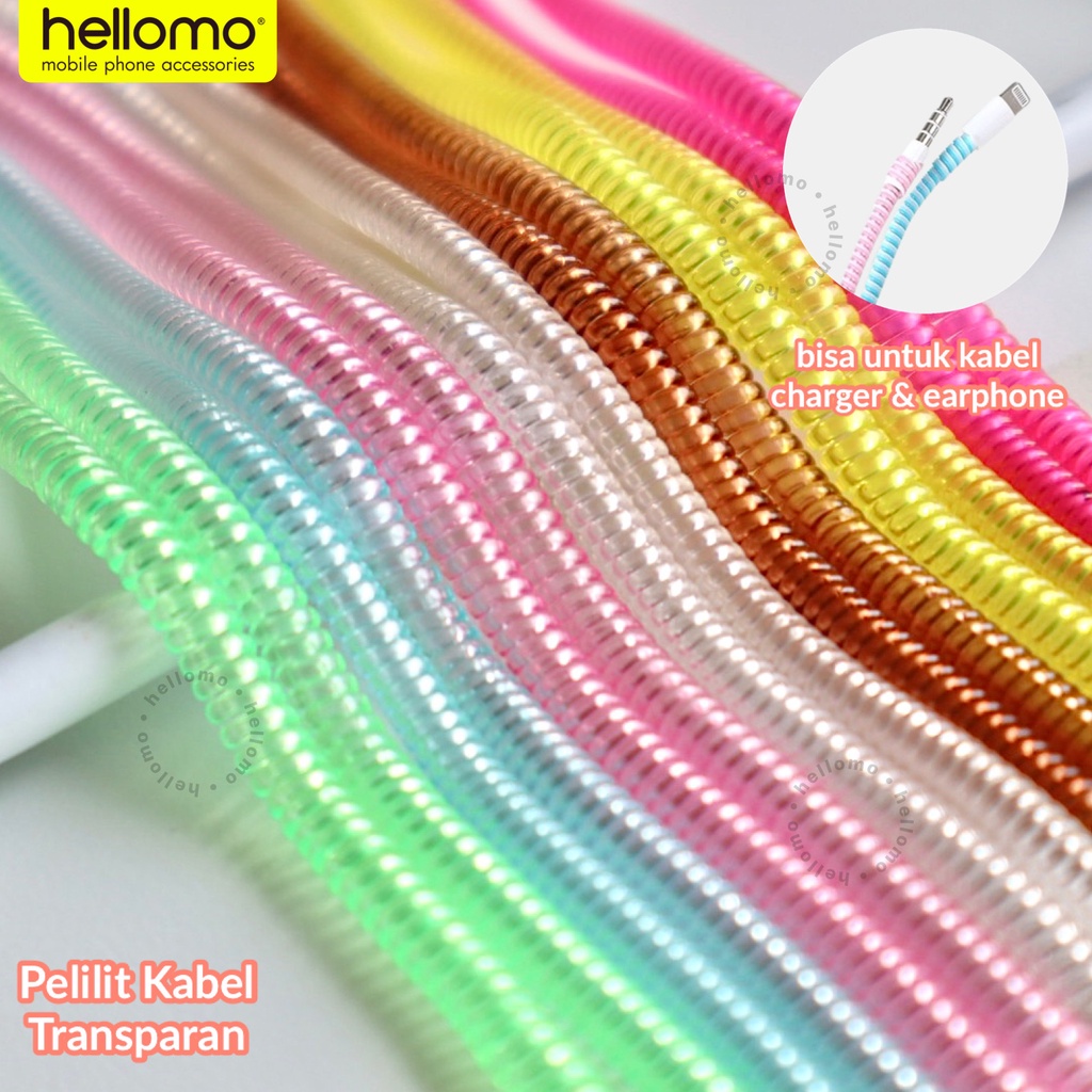 Spiral Pelindung Kabel Pelilit Kabel Hp Bening Charger Hp Cord Protector Transparan