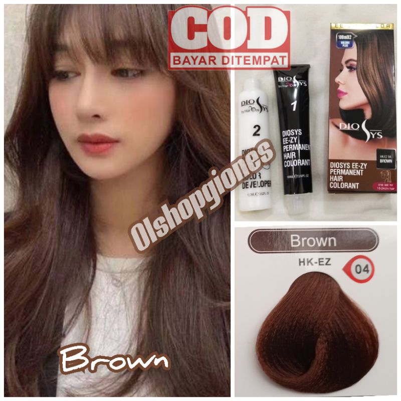 Diosys Hair Color Brown Coklat cat rambut + oxydant developer 100ml