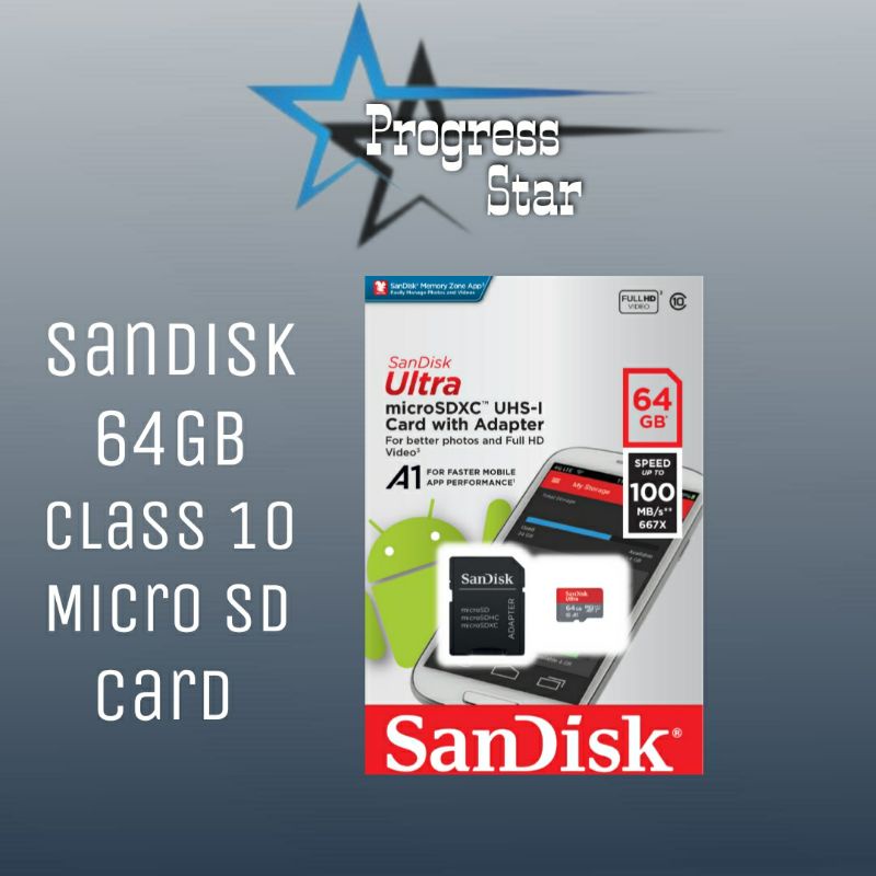 Memory Card Sandisk 64GB - Sandisk Ultra Memori MICROSD Card