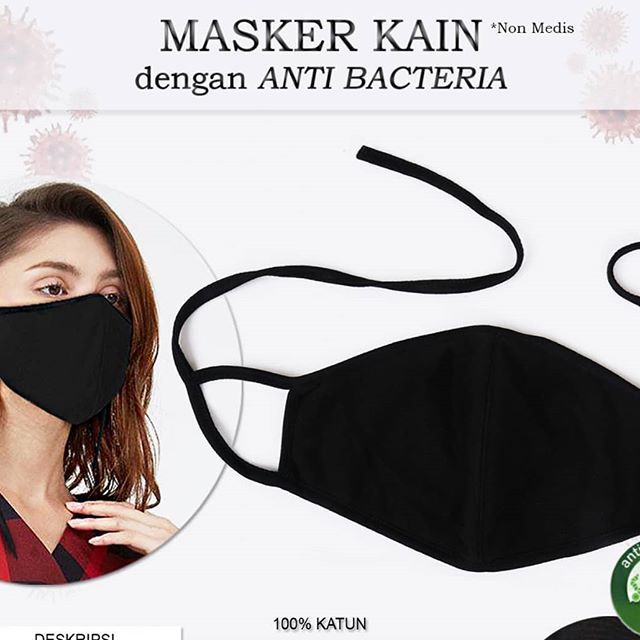 Masker Kain bahan Lembut bisa Hijab dan earloop Anti Debu dan virus non medis