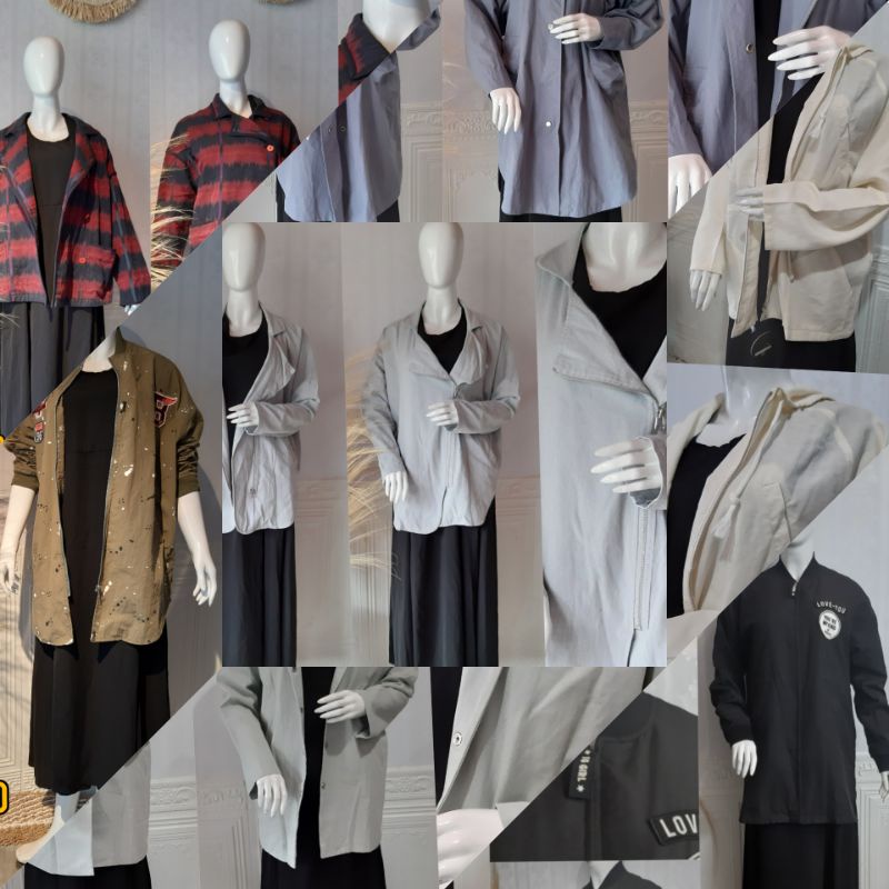 Preloved Jaket / Bomber / Outer Oversize ALL ITEM 55K. Motif Polos Berkualitas (Sesuai Deskripsi)