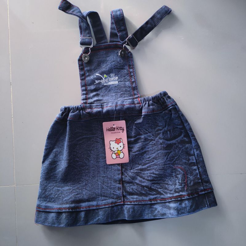 Overall anak cewek 2 3 4 tahun perempuan jeans stretch rok