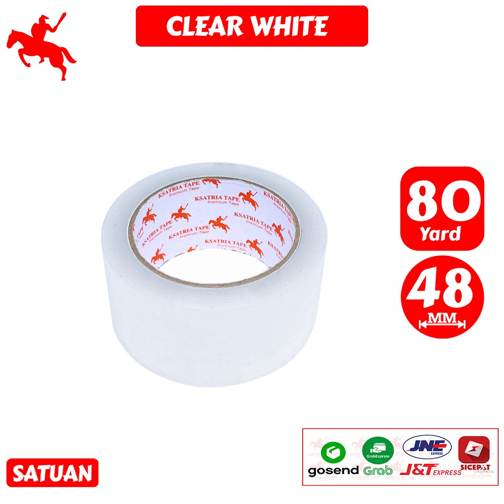 

Lakban OPP Tape / Lakban Clear White KSATRIA Tape 80 Yard