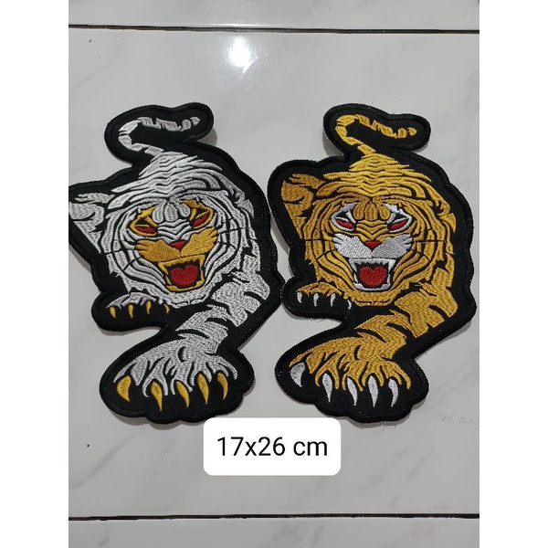 backpatch bordir macan tiger gold keren tempelan punggung jaket