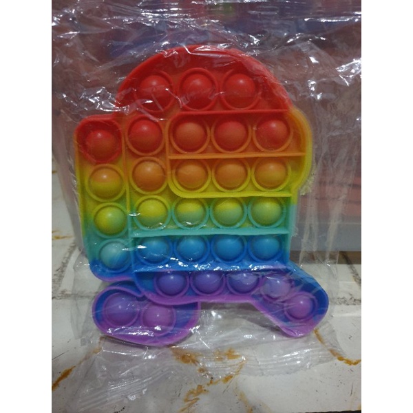 POP IT Rainbow Murah Mainan Pop it Tiktok-Among Us Run Rainbow