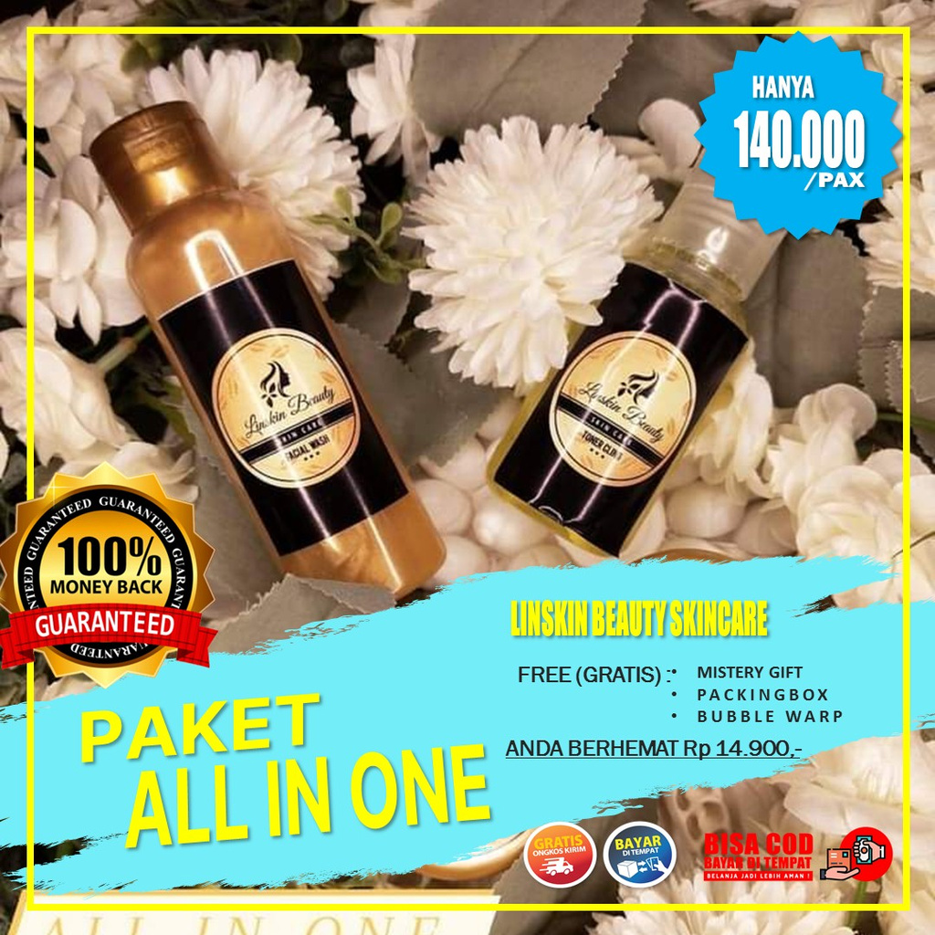Linskin beauty skincare Paket All in One Perawatan Cream Pemutih Wajah Glowing