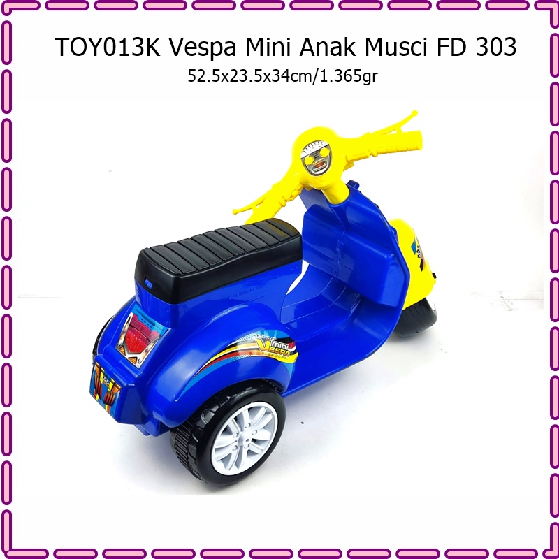 TOY013K Mainan Motor Vespa Mini Anak Music FD 303