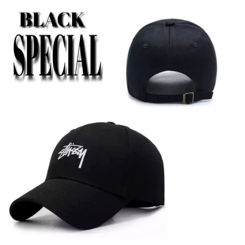 Black Special - Topi Pria Dan Wanita Super Premium Distro-Stussy