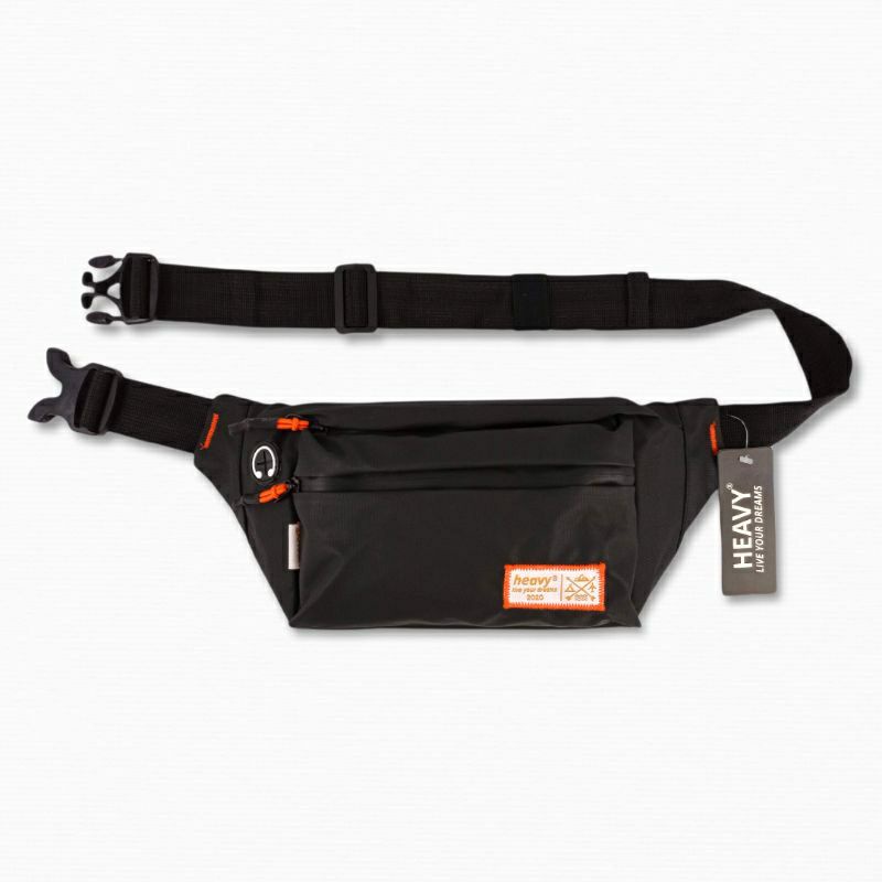 HEAVY Waistbag black waterprooff | Tas pinggang | Tas pria