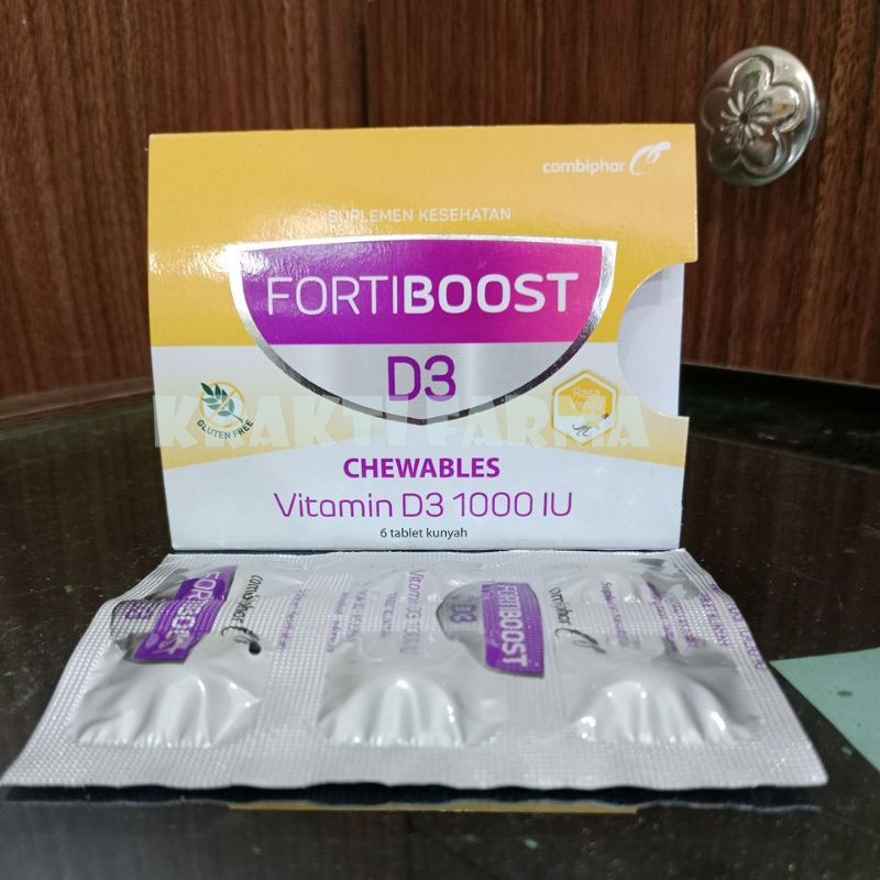 Jual Fortiboost vitamin D3 1000 IU (1strip 6 tablet kunyah) Shopee