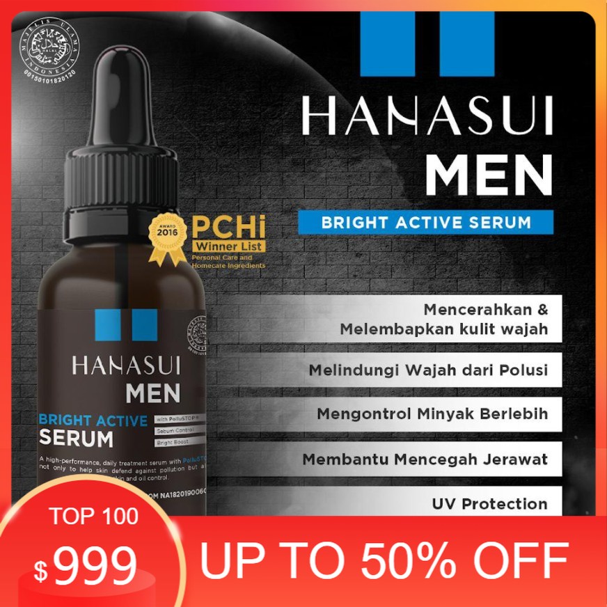CUCI GUDANG [MURAH] Hanasui Men Bright Active Serum / Serum Men Hanasui ORIGINAL dan BPOM