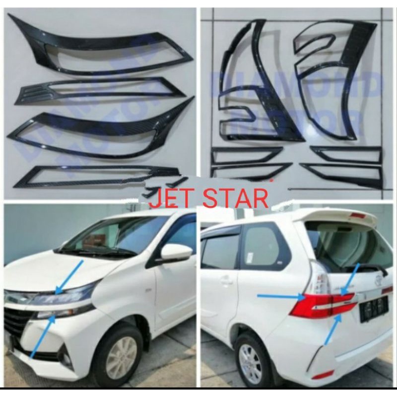 Paket garnis lis lampu carbon all new avanza xenia veloz 2019