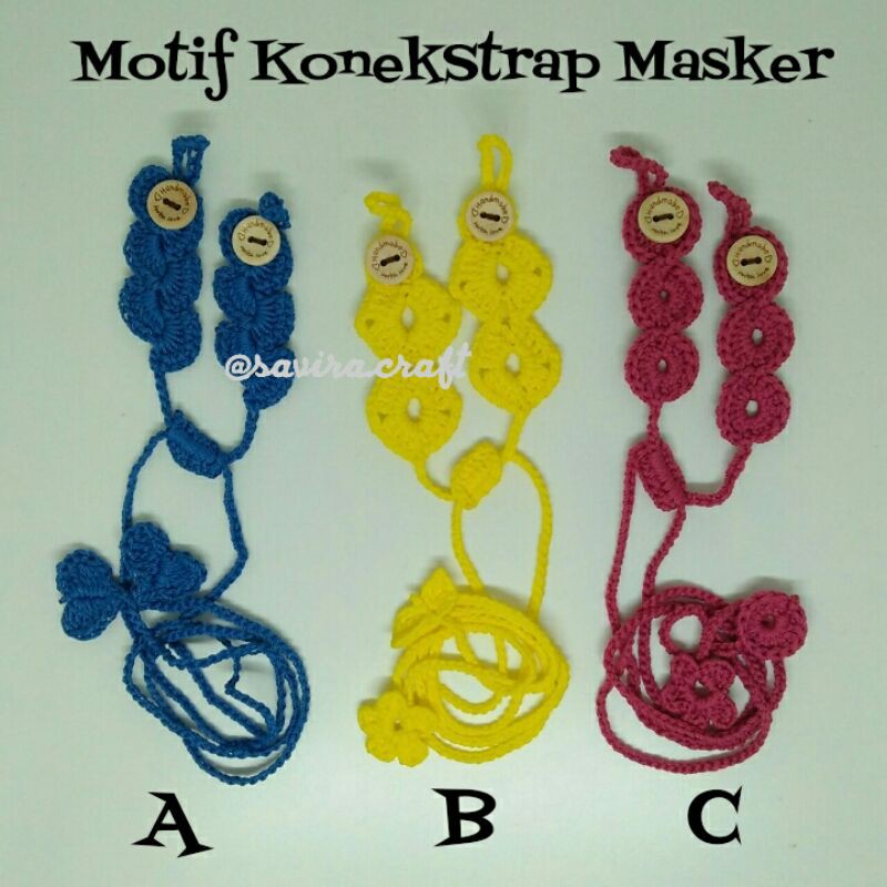Masker Konektor Strap Rajut Handmade Konekstrap Kalung Masker Rajut