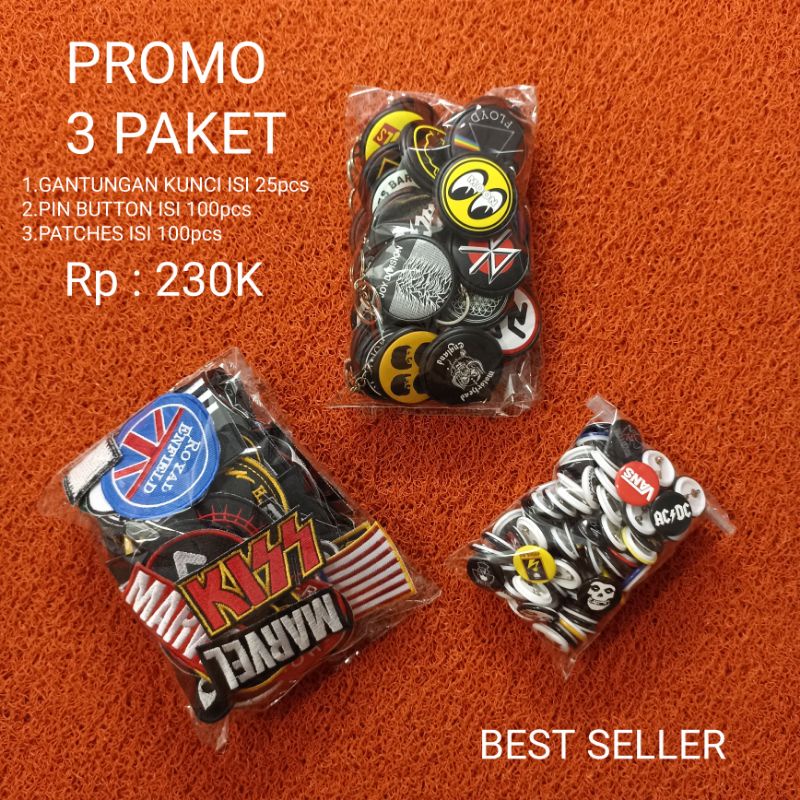 [ 3 PAKET COD ] PROMO MURAH PIN PATCH GANCI/GANTUNGAN KUNCI BEST SELLER