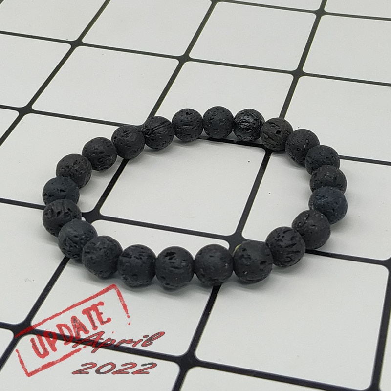 Gelang Elastis Cowok Batu Alam Hitam