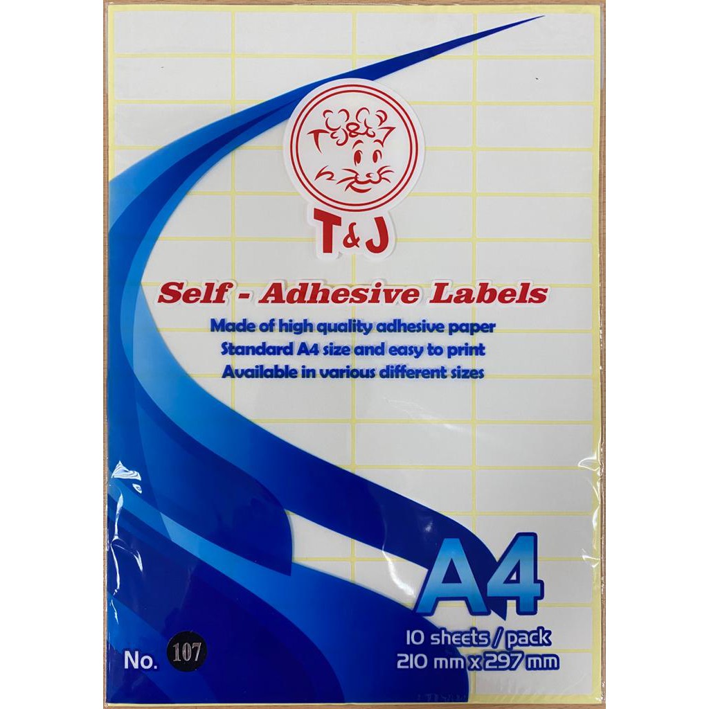 

LABELS A4 NO 107 - T&J SELF-ADHESIVE