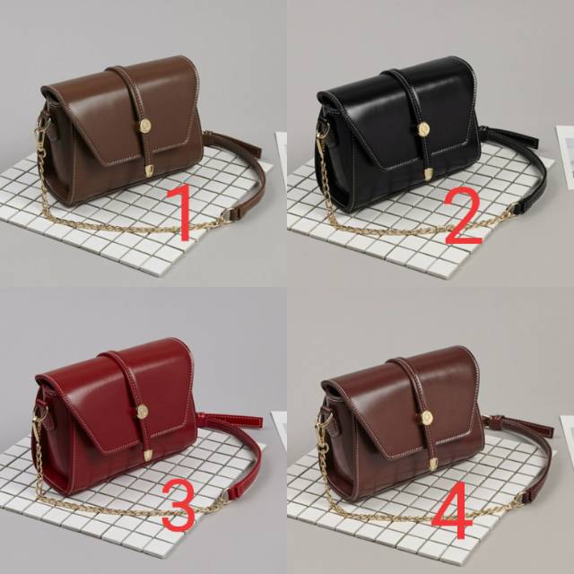 (COD) Tas selempang wanita slingbag kulit pu import murah terbaru fashion