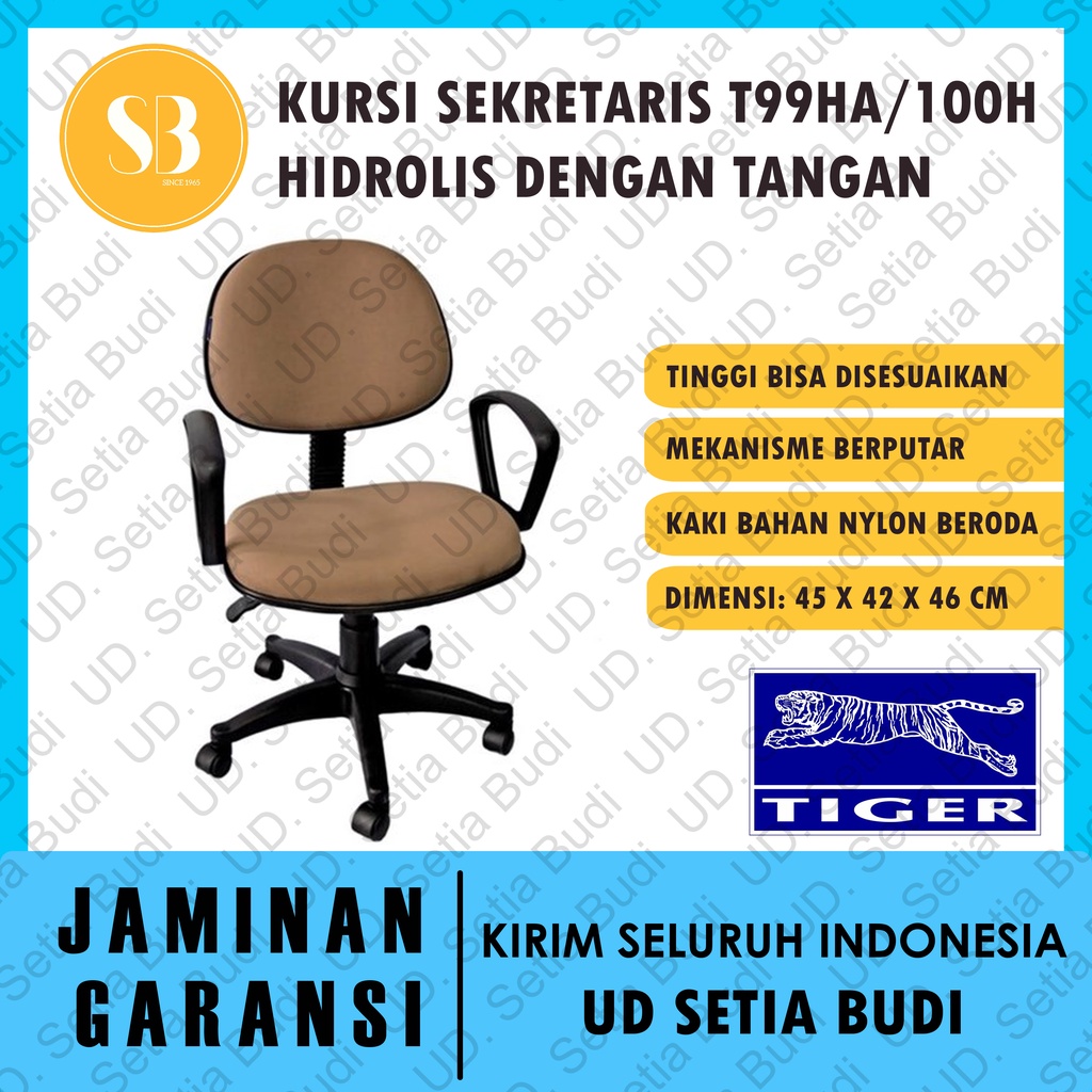 Kursi Kantor Sekretaris Tiger T-100H Hidrolis Dengan Tangan