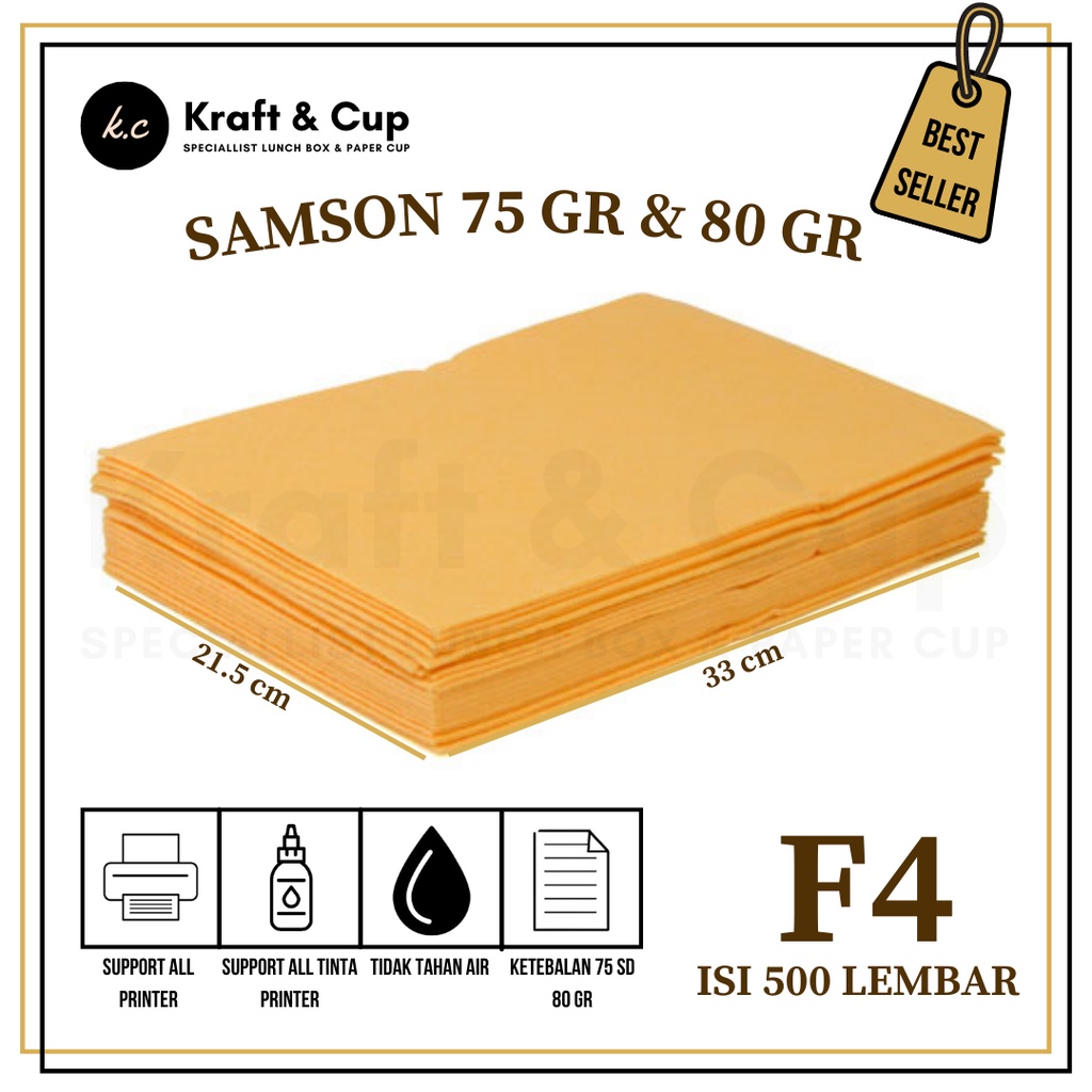 Kertas Samson Kraft F4 isi 500 lembar / Samson Kraft F4
