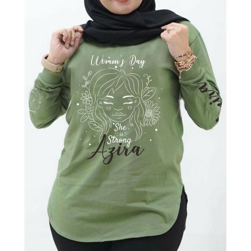 KAOS AZIRA Kaos Wanita Lengan Panjang Size M L XL XXL XXXL Pashion Hijab Terbaru