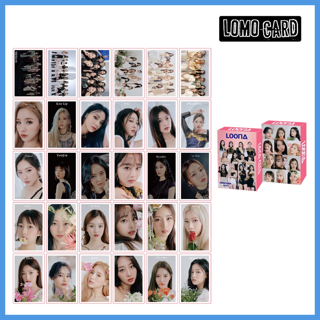 30pcs / Kotak Kartu Pos LOMO Desain SEVENTEEN ATEEZ EXO Straykids Photpcard