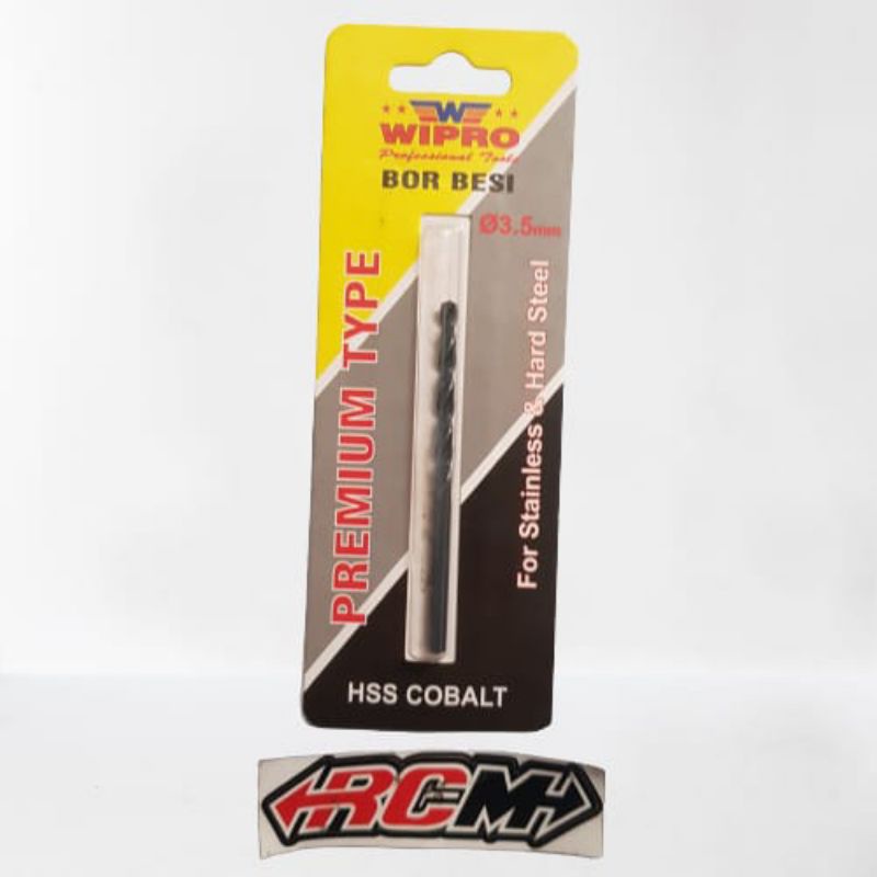 HRGA PERBIJI MATA BOR BESI PREMIUM COBALT HSS HITAM BLACK STAINLESS 3MM 3 MM 3.5MM 3,5 MM 4MM 4 MM 4.5MM 4,5 MM 5MM 5 MM ORI ORIGINAL WIPRO ASLI