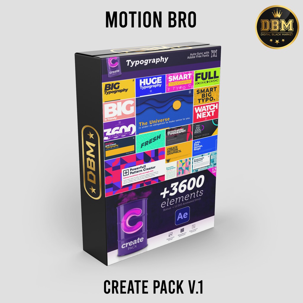 Motion Bro - Create Pack V.1 - After Effect (Extension)