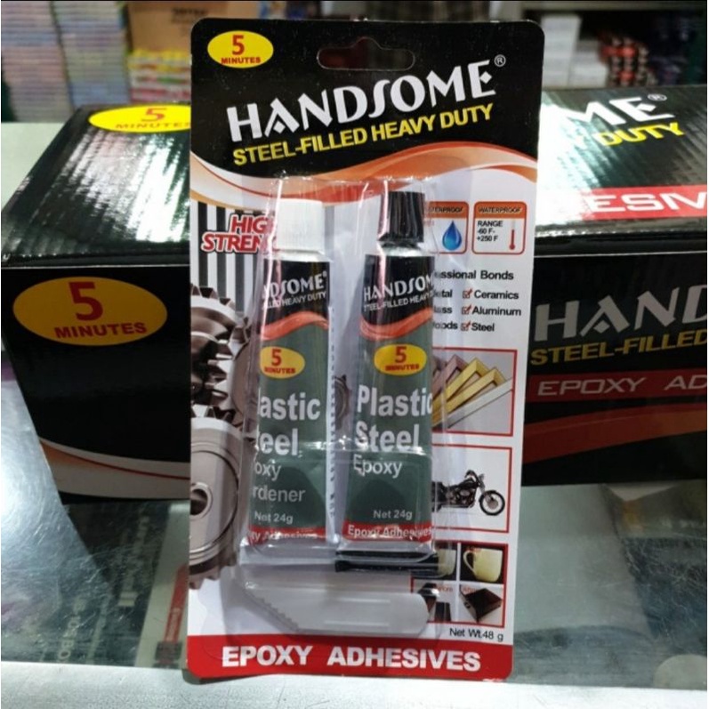 

Lem Epoxy HANDSOME 5 MENIT kualitas Mantap 1 pack isi 2pc