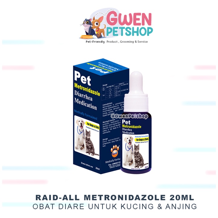 Pet Metronidazole Diarrhea 20ml / obat mencret kucing / obat diare kucing anjing