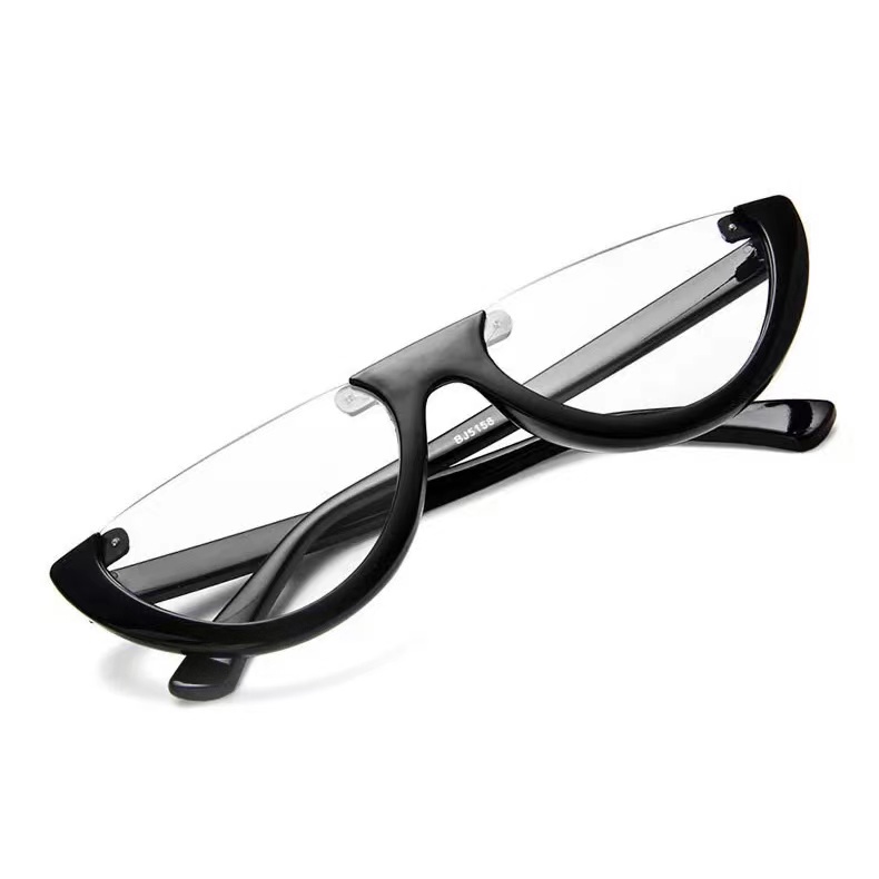 Cat Eye Sunglasses Cool Trendy Half Frame Rimless Cat Eye Women Fashion Clear /kacamata