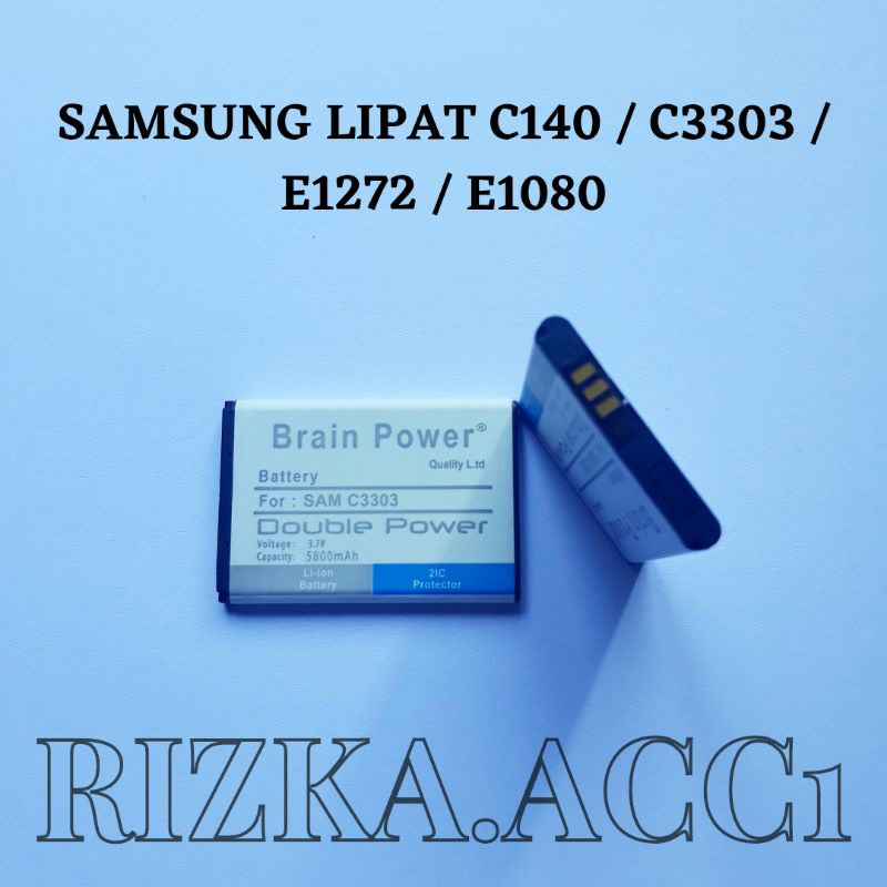 Baterai Batre SAMSUNG LIPAT C140 / C3303 / E1272 / E1080 Double Power Battery Bt