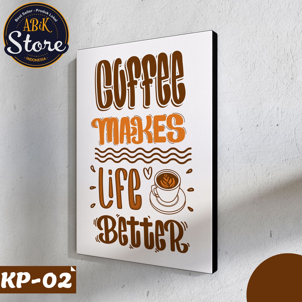 Hiasan Dinding Cafe Kopi / Dekorasi Dapur / Pajangan Rumah / Poster Kayu Tema Coffee / Abik Store