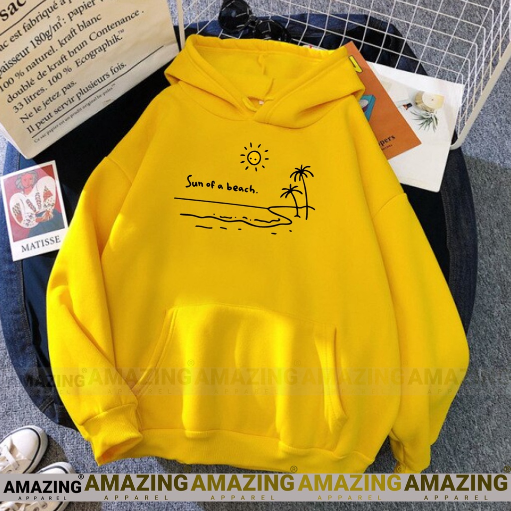 ( Promo COD ) Hoodie Sun Of Beach yELLOW Print - Hoodie Pria - Pakaian Pria - Jaket Hoodie