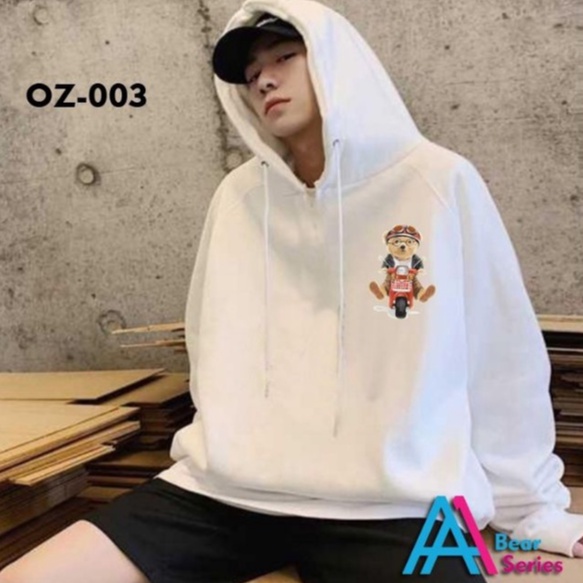 AA1 - Hoodie Bear Series Jumbo OVERSIZE Fleece Tebal Cowok Pria || COD Bayar Dirumah