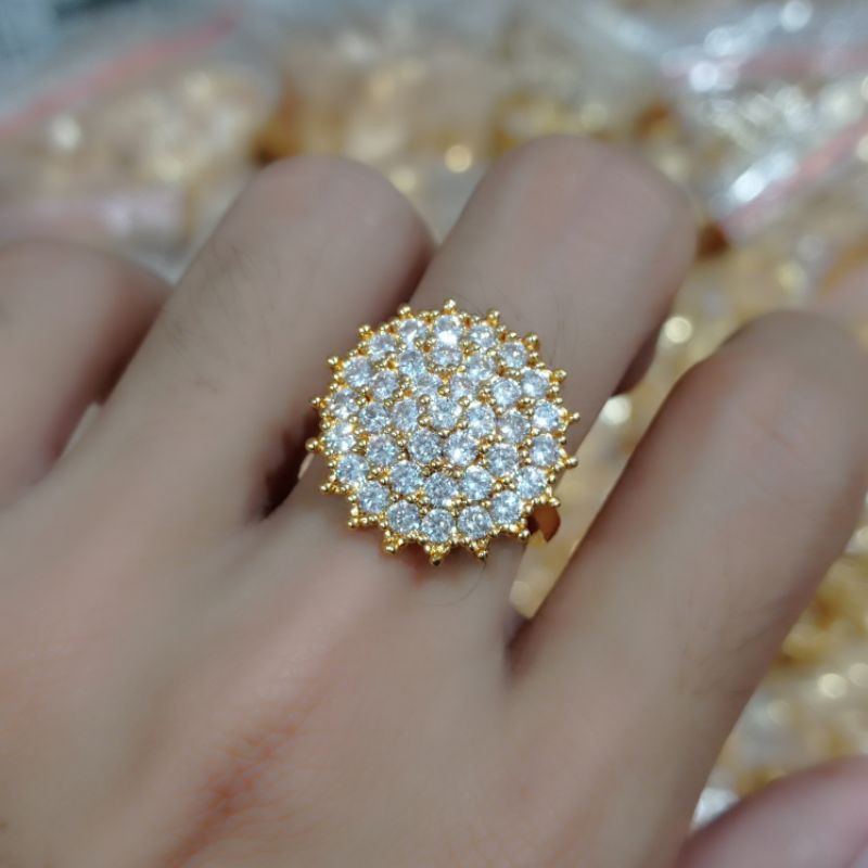 cincin dewasa perhiasan wanita pertama zircon mewah